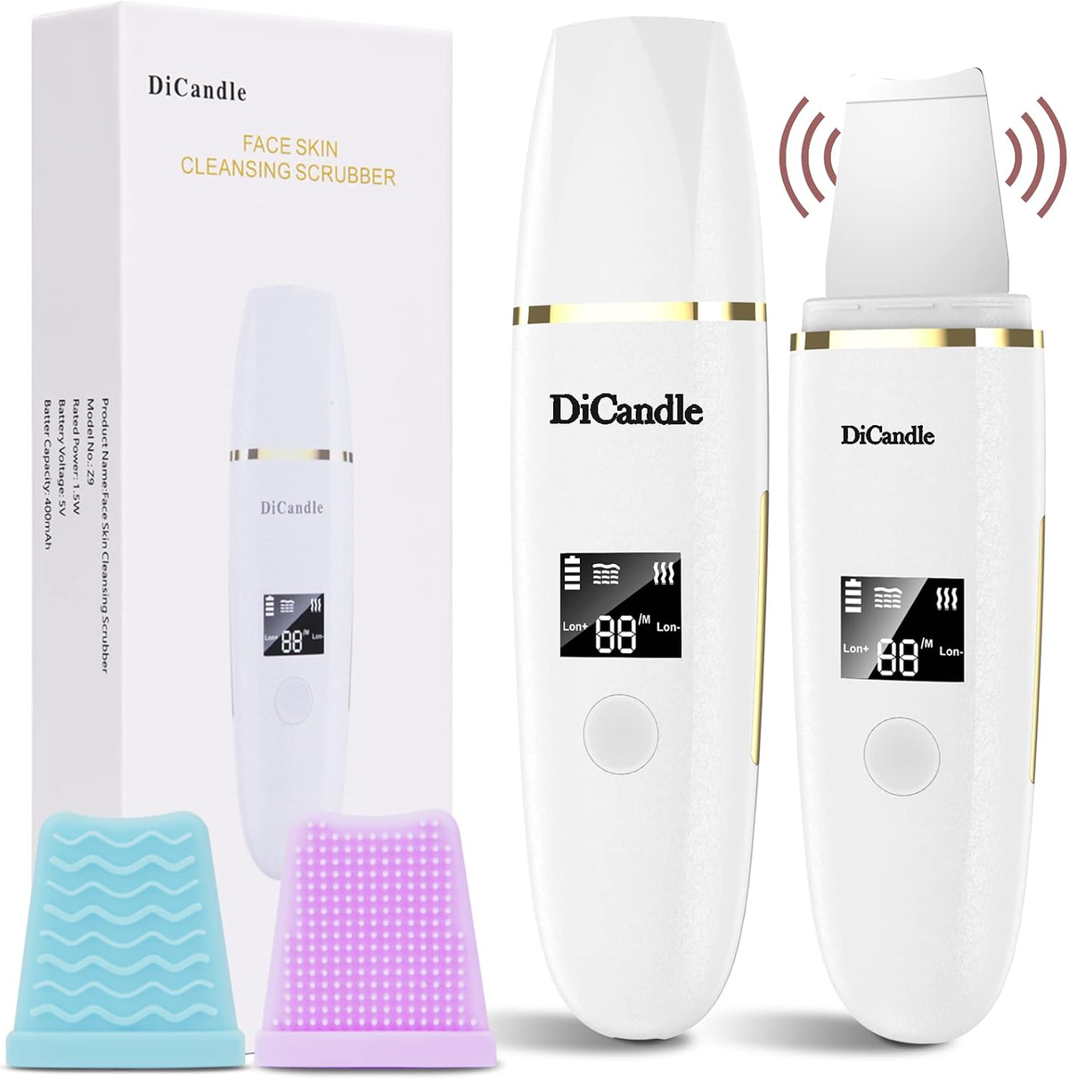 Skin Scrubber Face Skin Spatula Facial Scrubber Spatula for Deep Cleansing Blackhead Remover Pore Cleaner with 4 Modes (White)