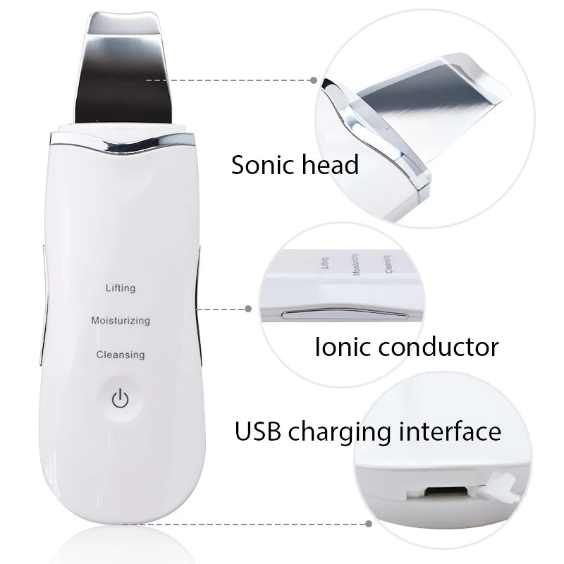 Ultrasonic Skin Scrubber (Black & White)