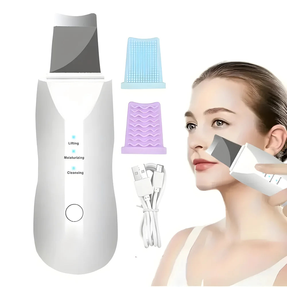 Deep Vibrate Skin Scrubber (Milky White, Black)