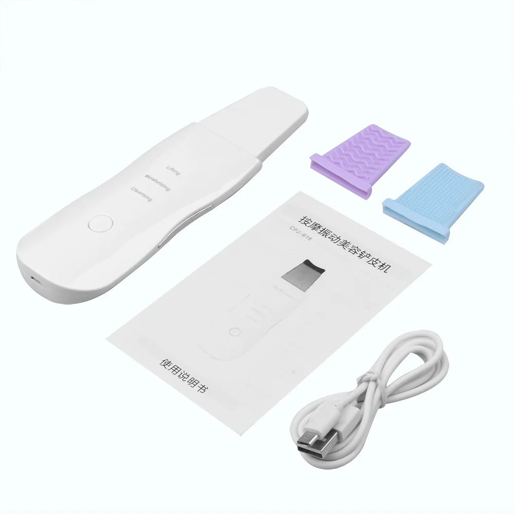 Deep Vibrate Skin Scrubber (Milky White, Black)