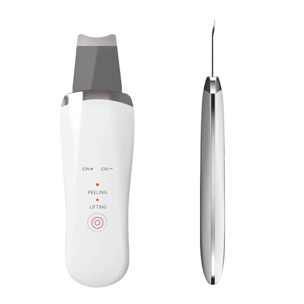 Electric Ultrasonic Skin Scrubber Face Spatula Home Ultrasonic Skin Scrubber Facial Cleaner Handheld Mini Derma Galvanica Tightening Face Scrubber Machine Skin Scrubber USB Ultrasonic